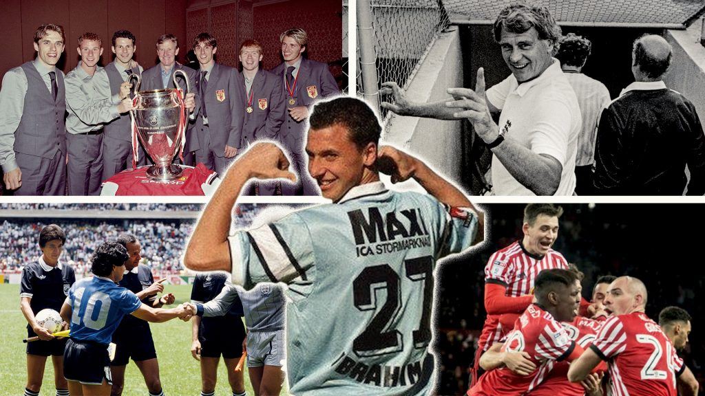 Kollage av bilder från kända fotbollsdokumentärer