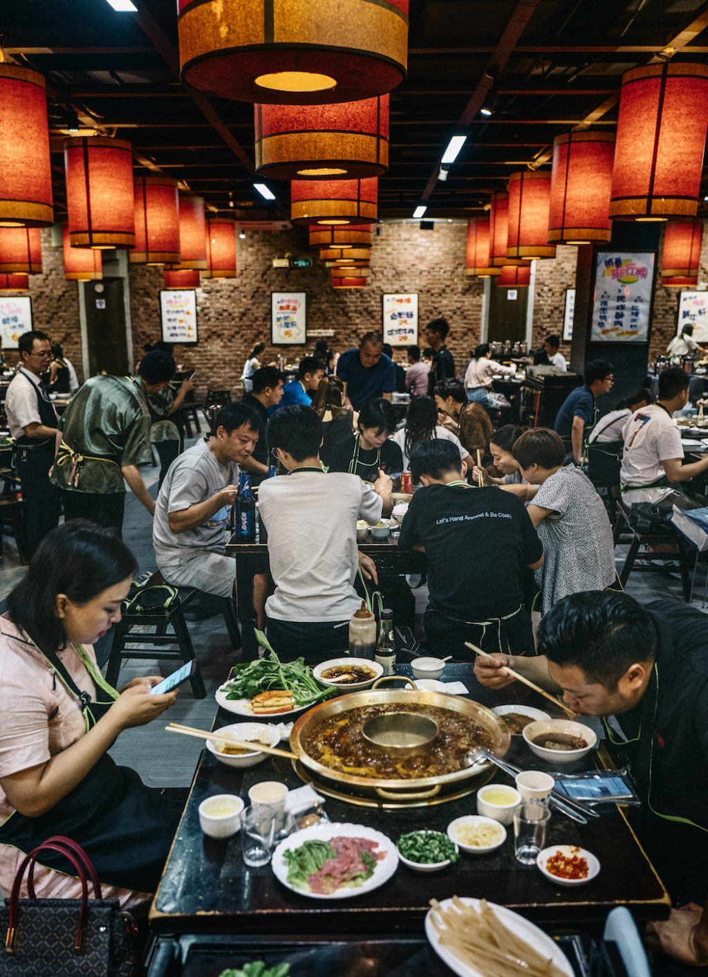 Hotpot-måltid på restaurang.