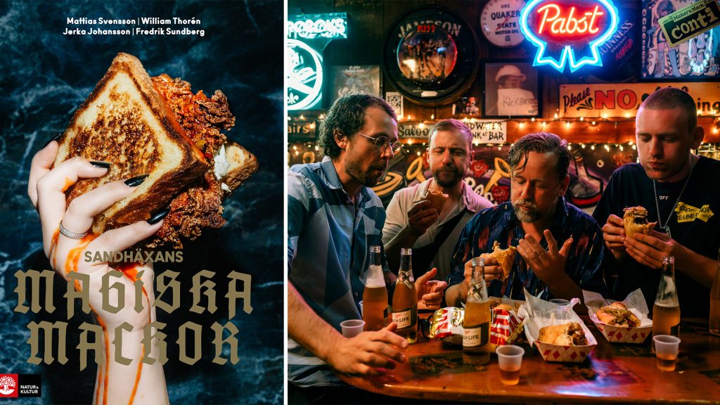 Bokomslaget till receptboken Magiska Mackor samt Sandhäxan-gänget.