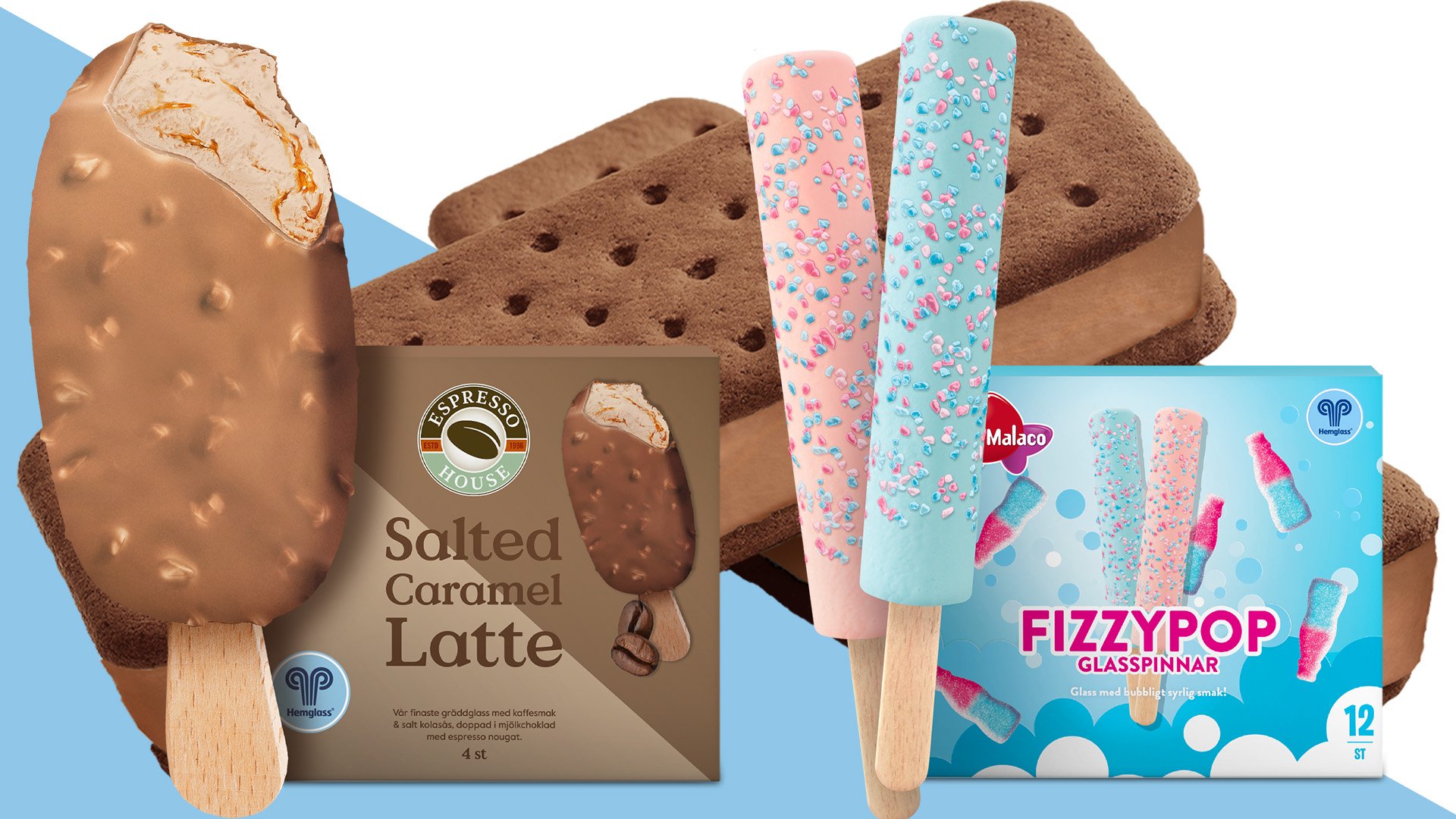 Alla 11 nya glassar från Hemglass 2024