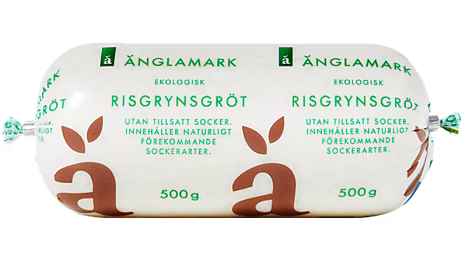 Förpackning med Änglamark risgrynsgröt
