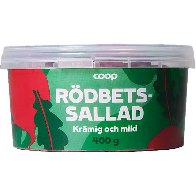 Burk med rödbetssallad från Coop