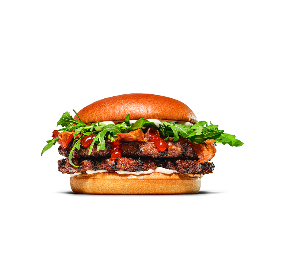 Double Gourmet Grill Spicy Honey & Goat Cheese-burgare
