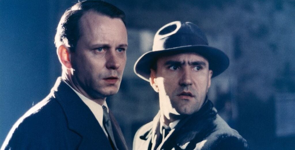 Stellan Skarsgård i en scen ur filmen God afton, Herr Wallenberg.