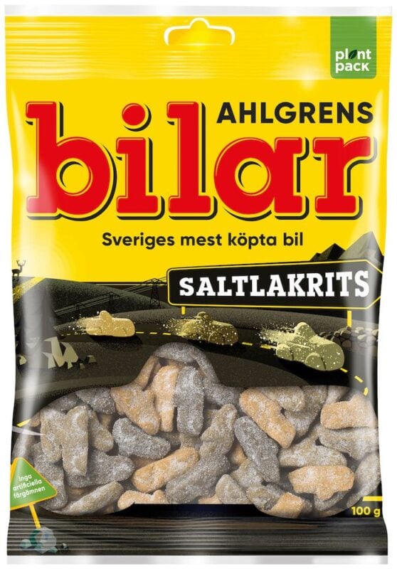 Påse med Ahlgrens bilar med saltlakritssmak