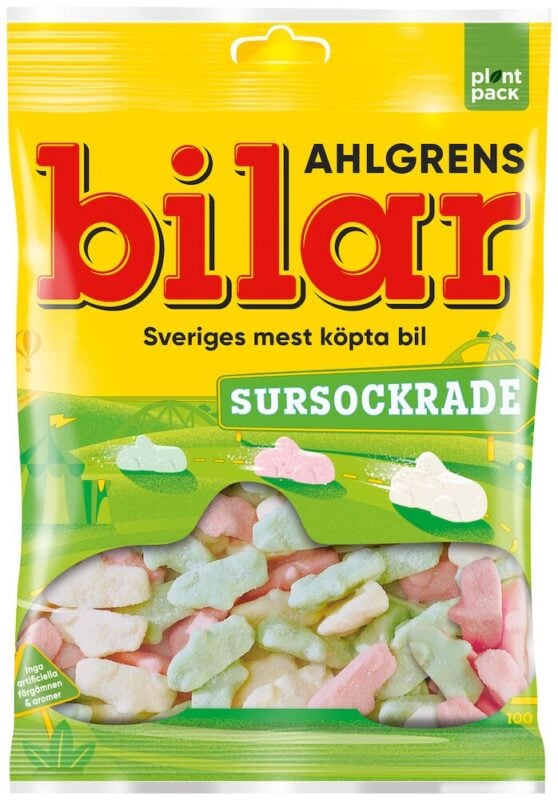 Påse med sursockrade Ahlgrens bilar