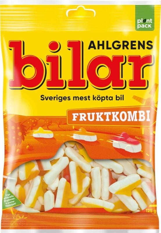 Påse med Ahlgrens bilar med smaken fruktkombi