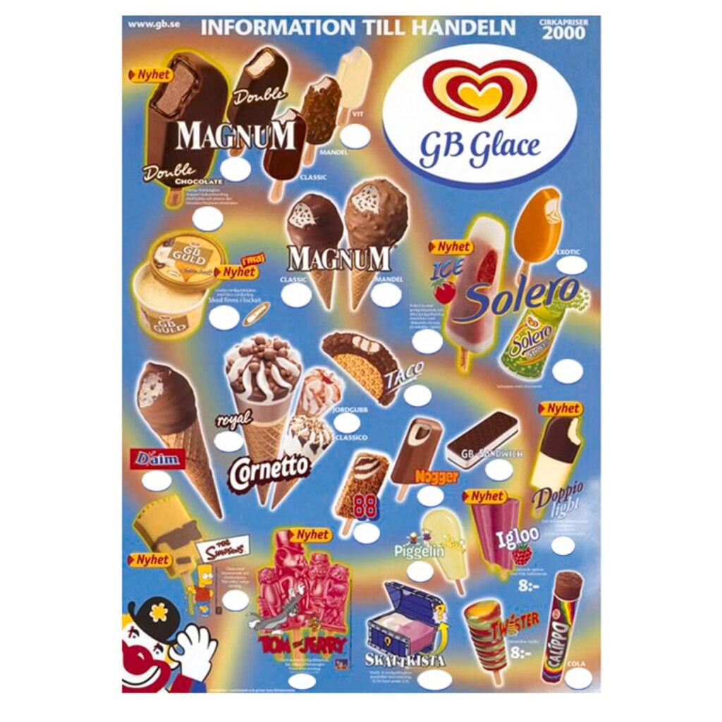 GB Glace-affisch från 2000