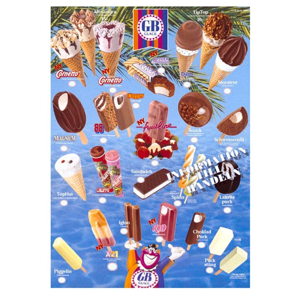 GB Glace-affisch från 1990
