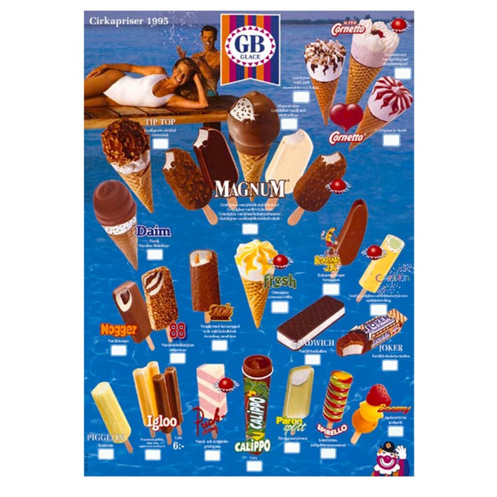 GB Glace-affisch från 1995