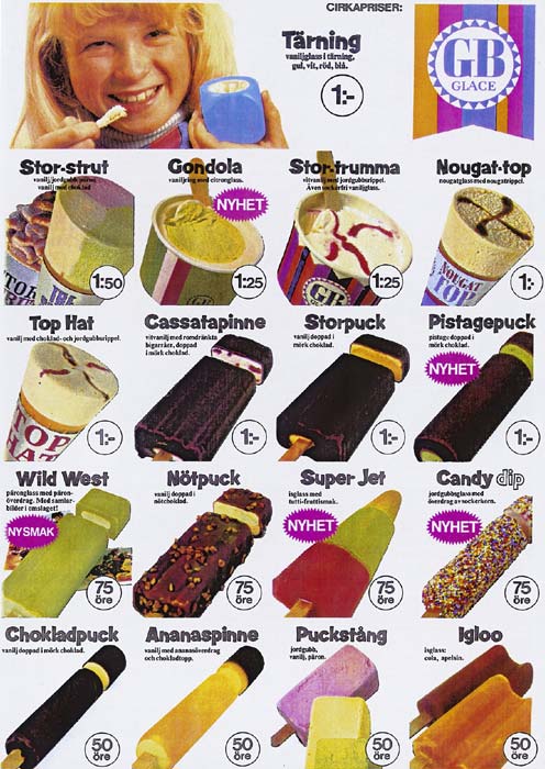 Affisch från GB Glace från 190