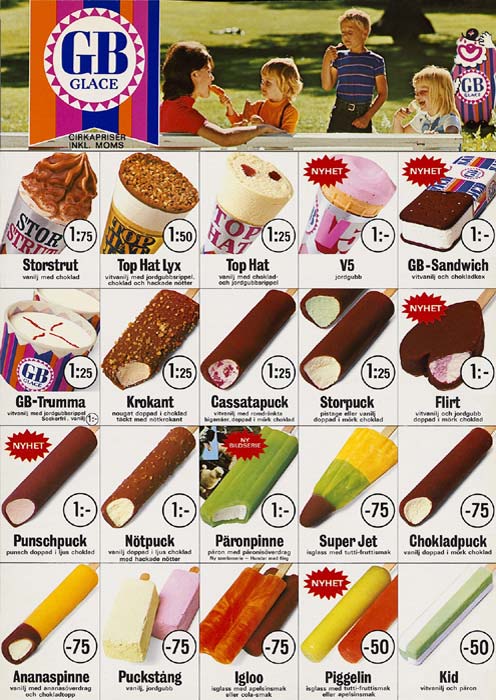 Affisch från GB Glace från 1972