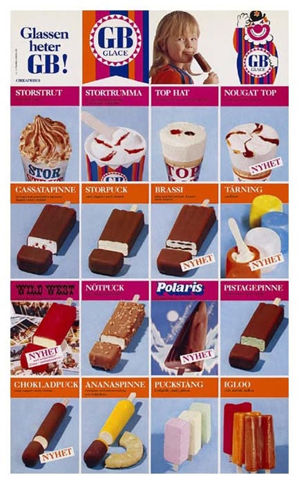 Affisch från GB Glace från 1969