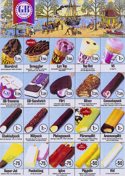 Affisch från GB Glace från 1973