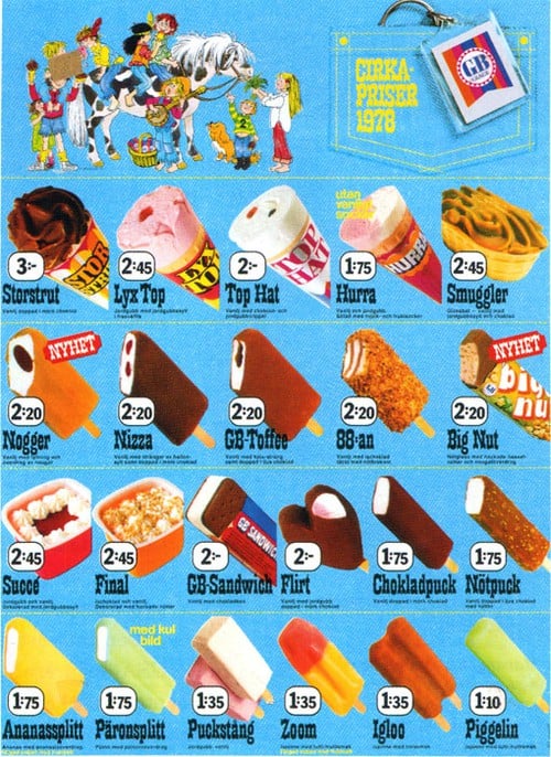Affisch från GB Glace från 1978