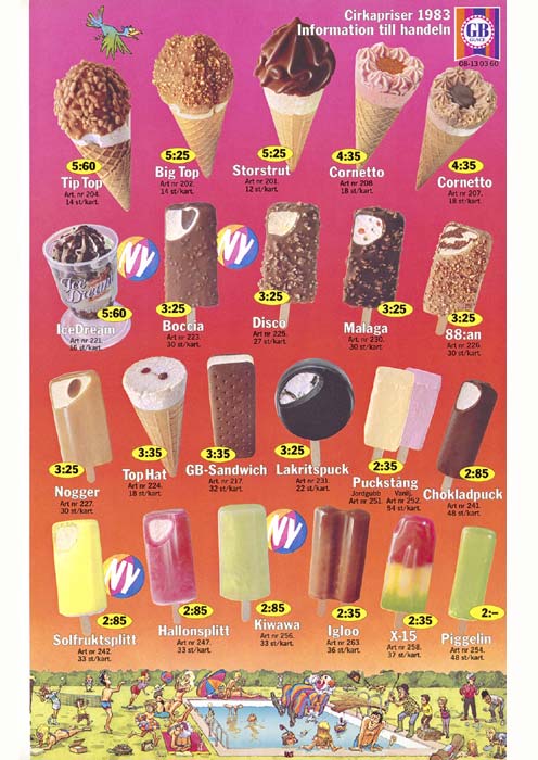 Affisch från GB Glace från 1983