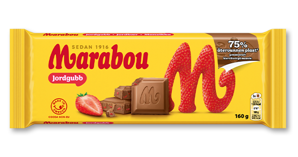Marabouchoklad med smak av Jordgubb