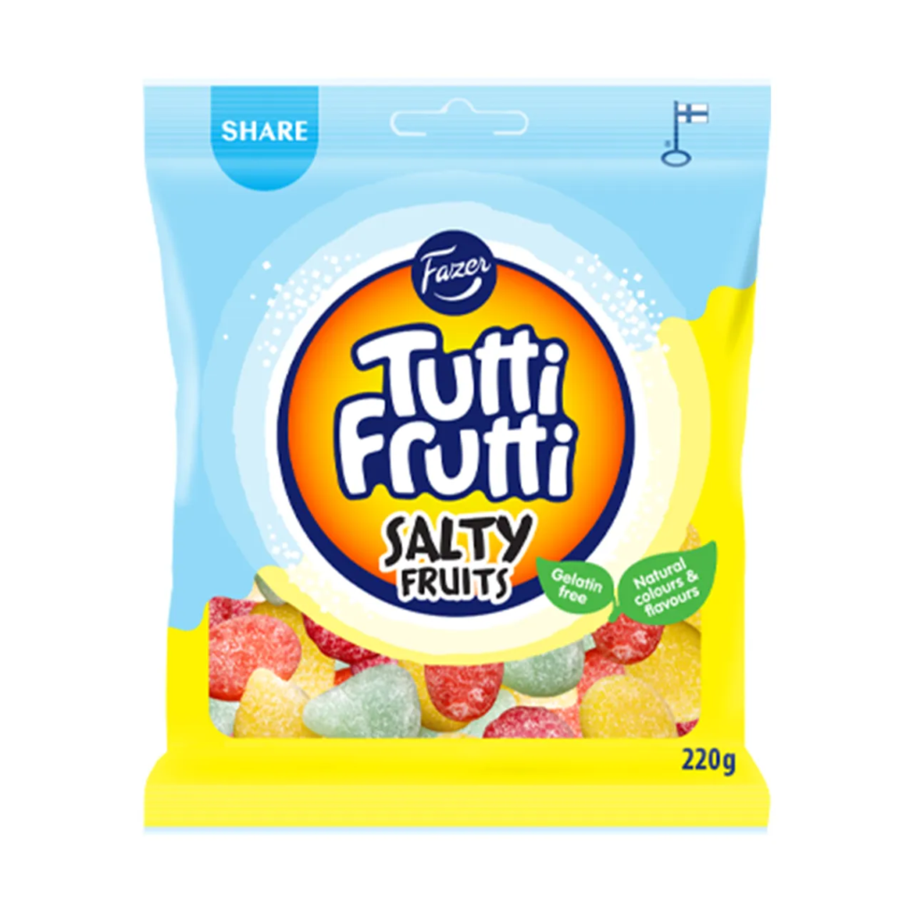 En påse med Tutti Frutti Salty Fruits