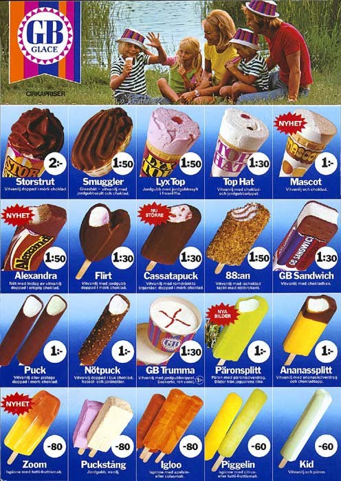 Affisch från GB Glace från 1974