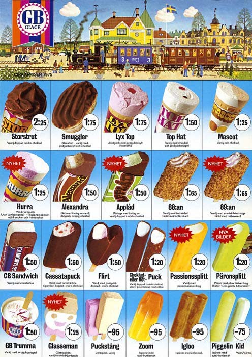 Affisch från GB Glace från 1975