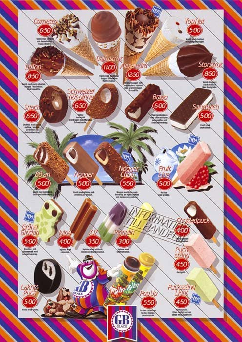 Affisch från GB Glace från 1988