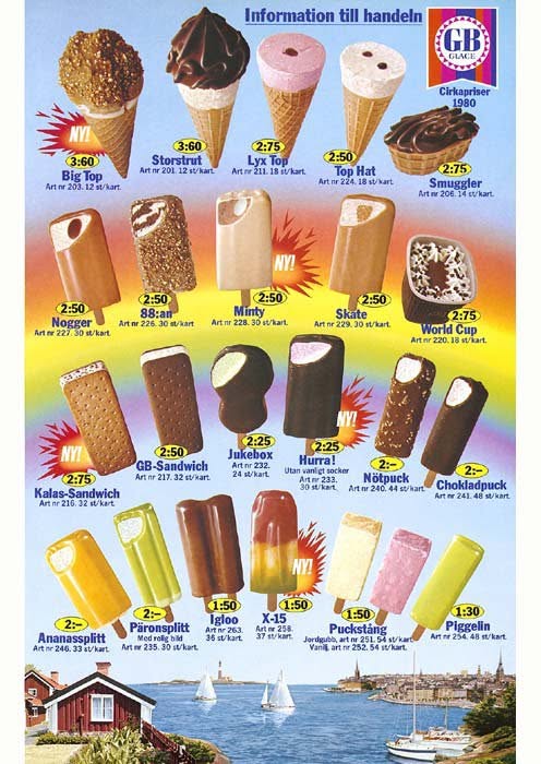 Affisch från GB Glace från 1980