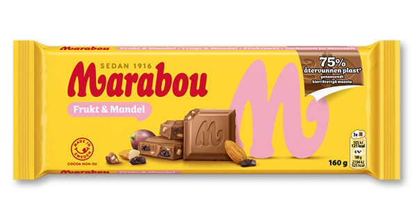 Marabouchoklad med smak av Frukt & Mandel Frukt & Mandel