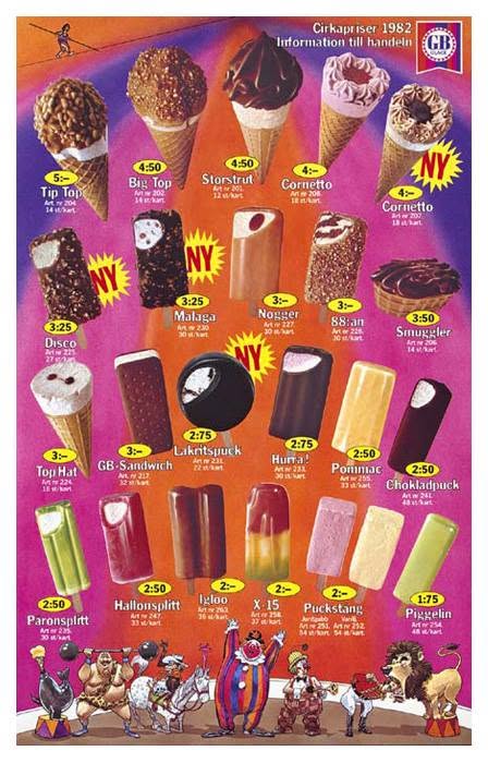 Affisch från GB Glace från 1982