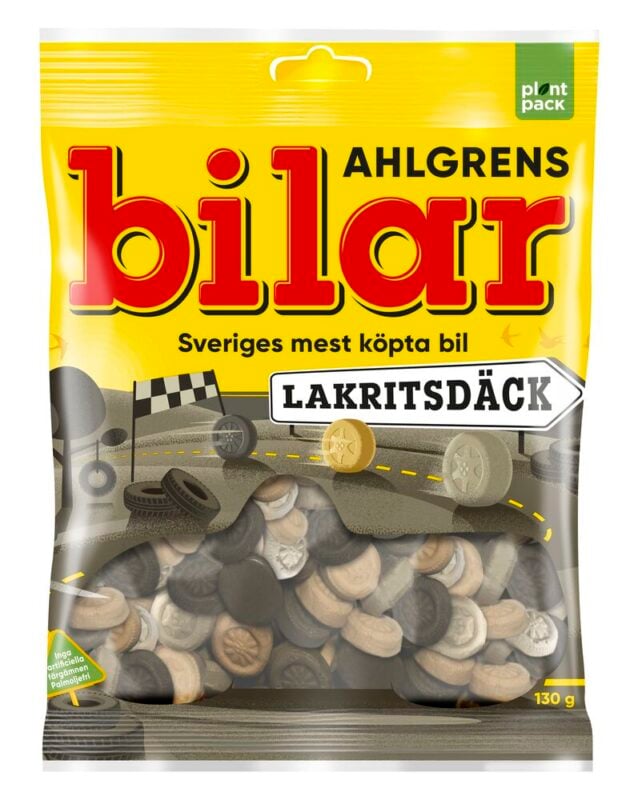 Påse med Ahlgrens lakritsdäck