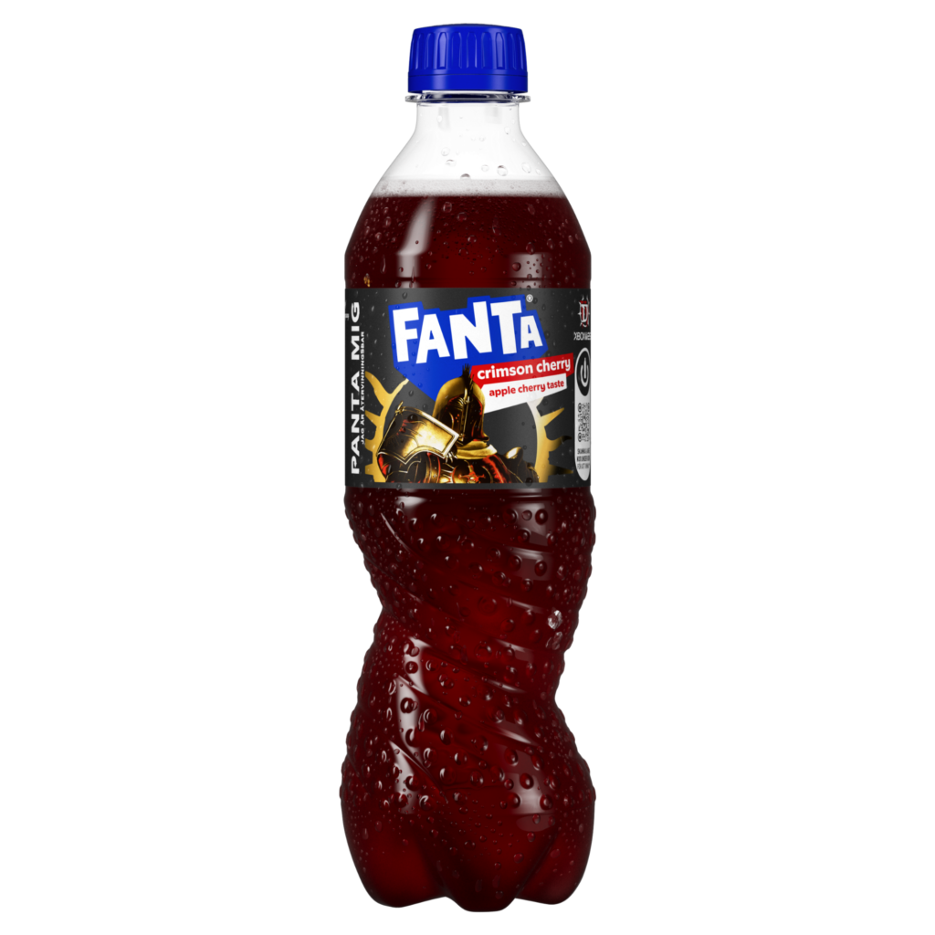 Burk med Fanta Crimson Cherry