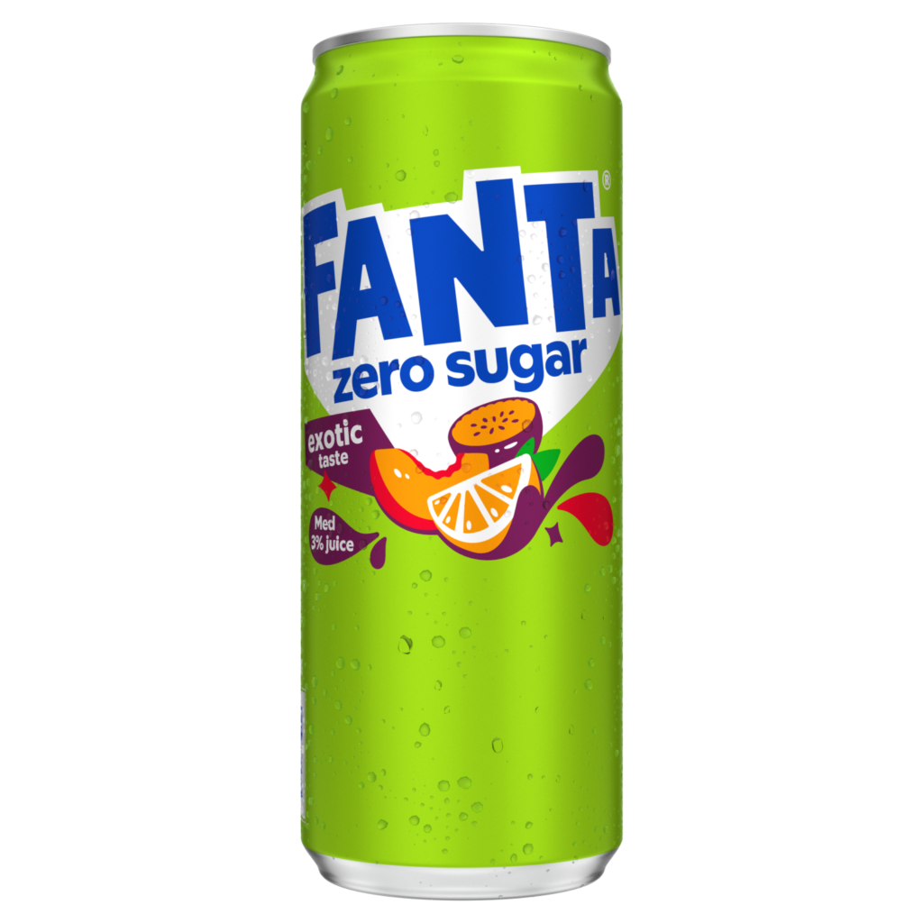 Burk med Fanta Exotic Zero