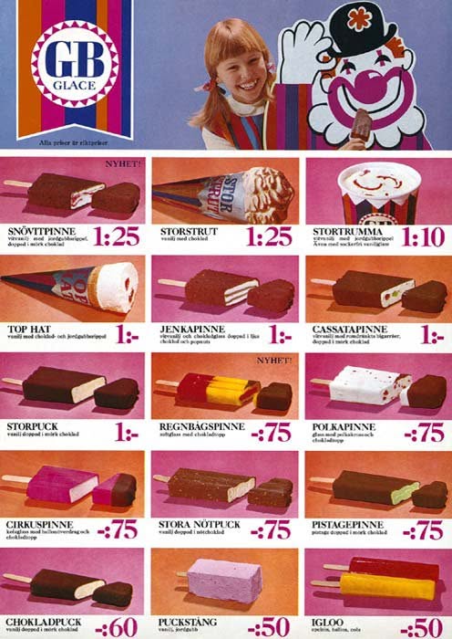 Affisch från GB Glace från 1967