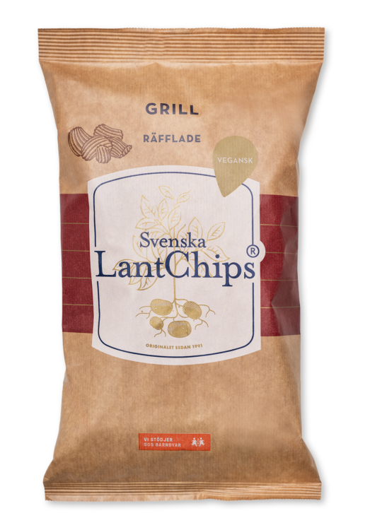 En påse Lantchips med smaken Grill