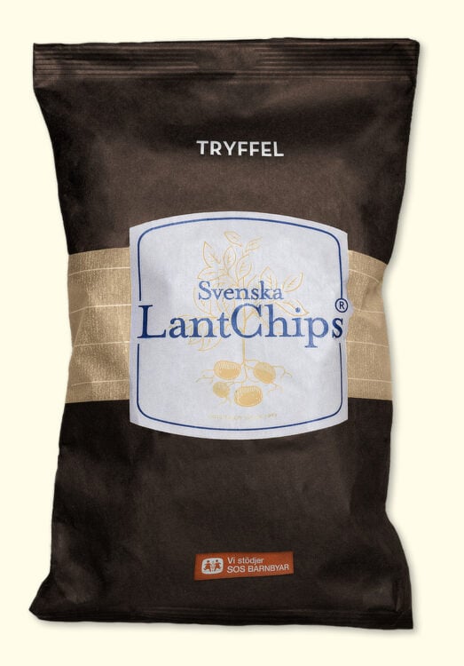 En påse Lantchips med smaken Tryffel