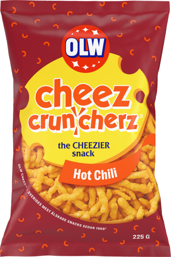 Påse med Cheez Cruncherz Hot Chili från OLW
