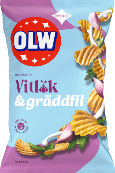 Chipspåse med Vitlök och gräddfil-smak