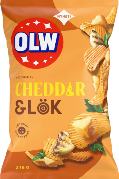 Chipspåse med Cheddar & lök-smak