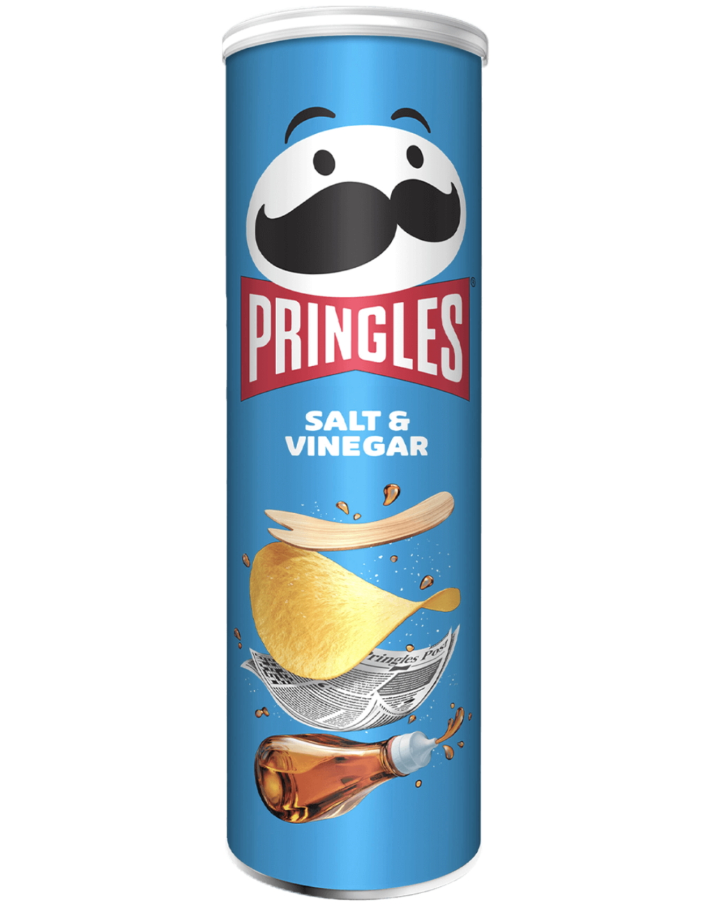 Förpackning med Pringleschips med smaken Salt & Vinegar