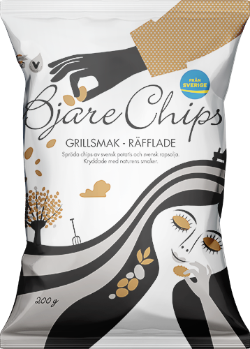 Påse med chips från Bjäre med grillsmak