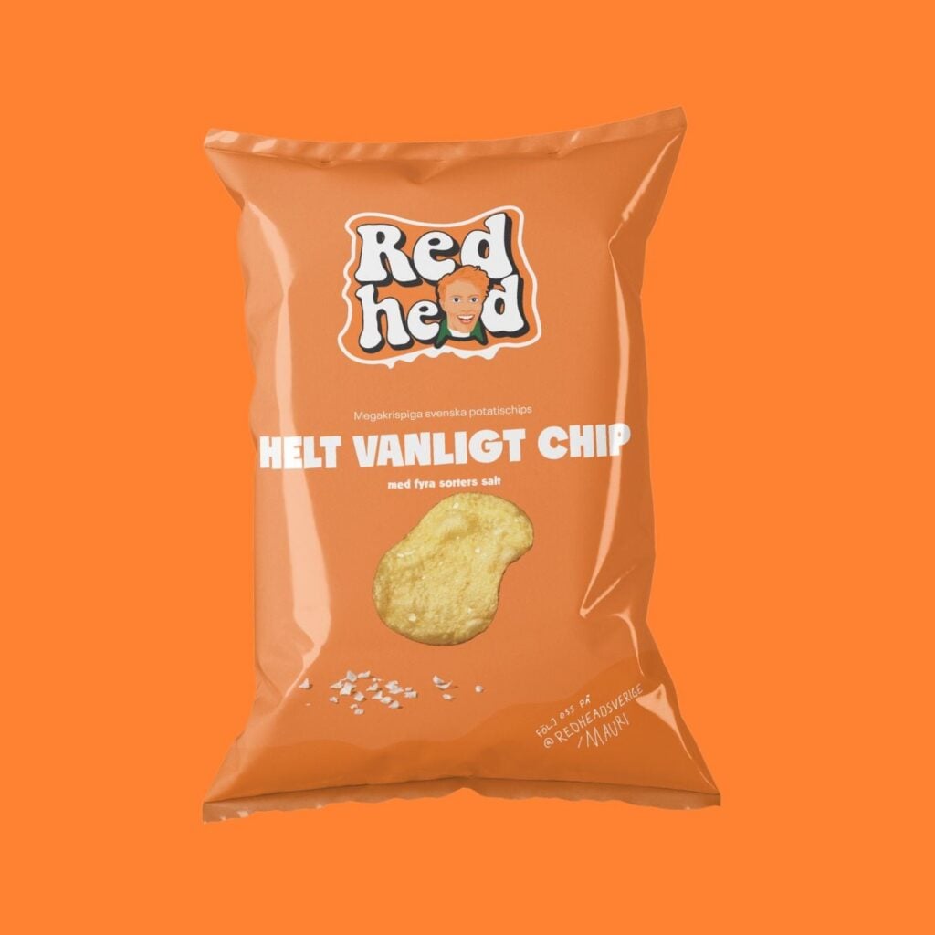 Påse med chips från Redhead med smak av salt