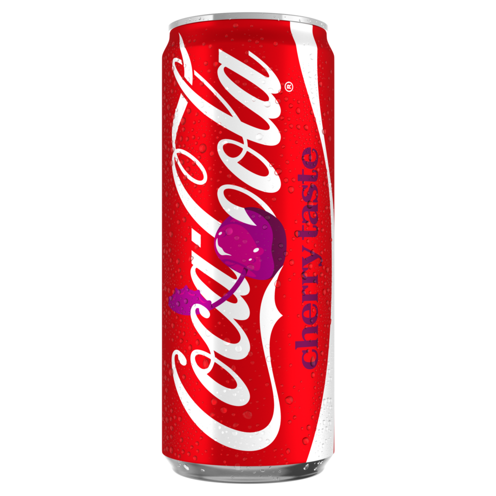 Röd burk med Coca-Cola Cherry Taste