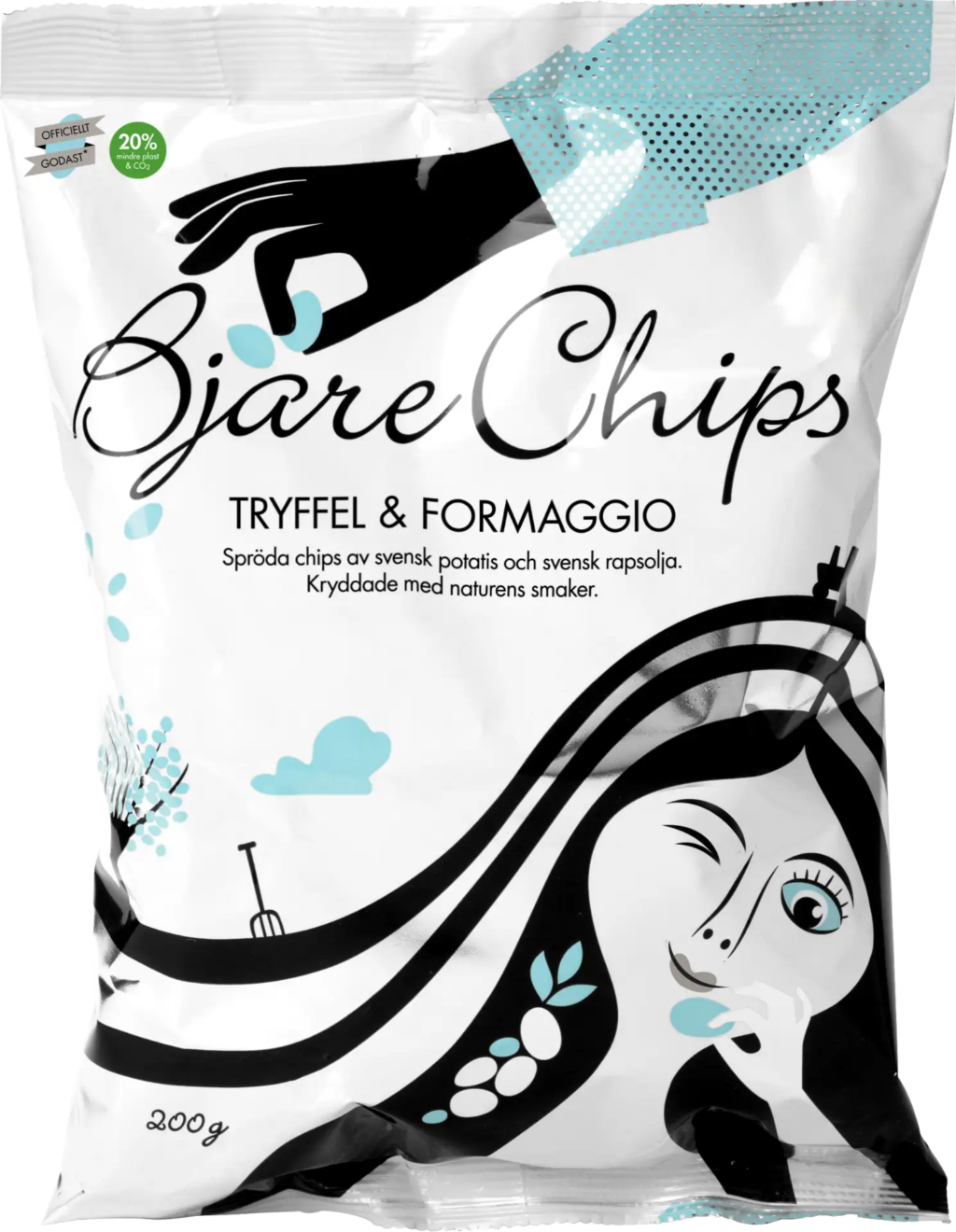 Påse med chips från Bjäre med smak av tryffel och formaggio