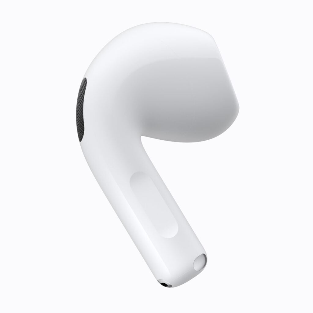 Närbild på vita Airpods 5.