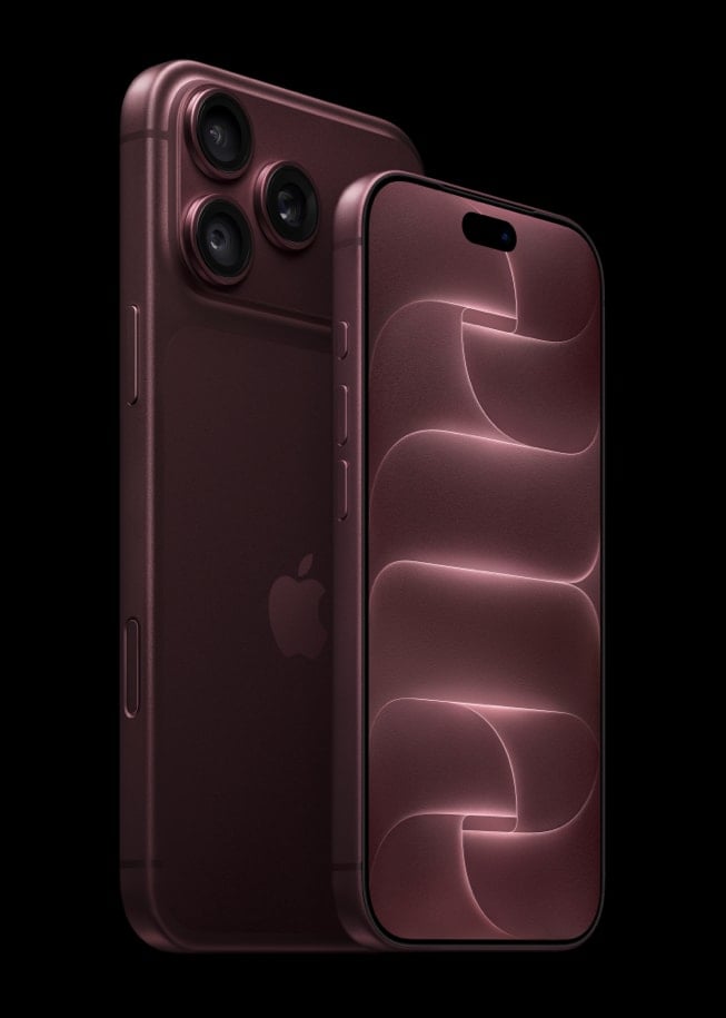 iPhone 18 Pro i fägen burgundy.