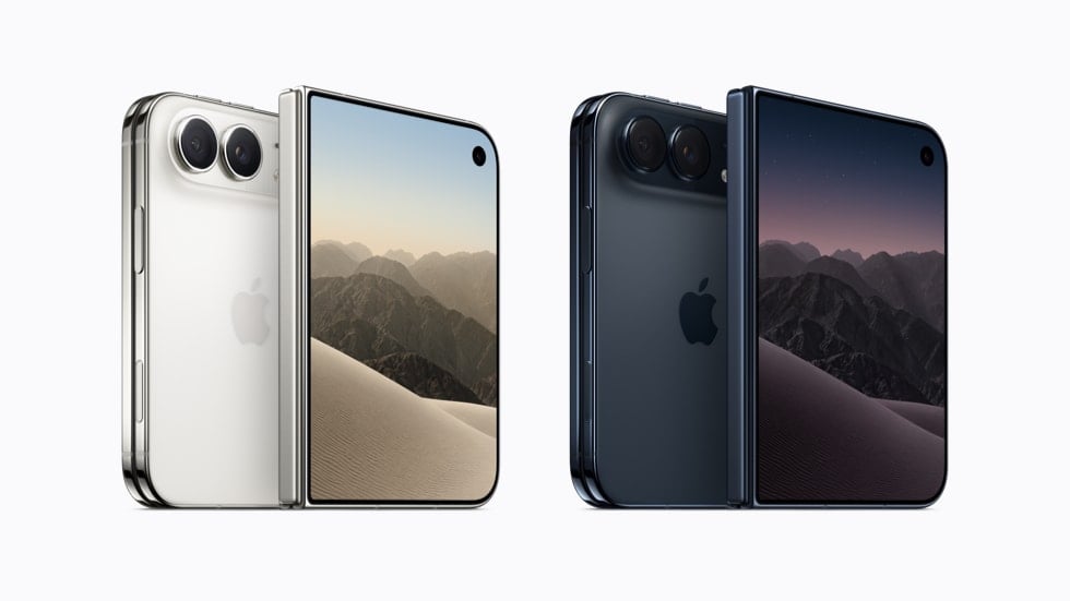Två stycken iPhone Duo i svart respektive vitt.