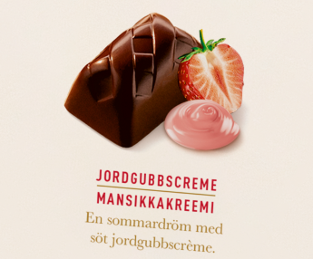 Chokladpralinen Jordgubbscreme
