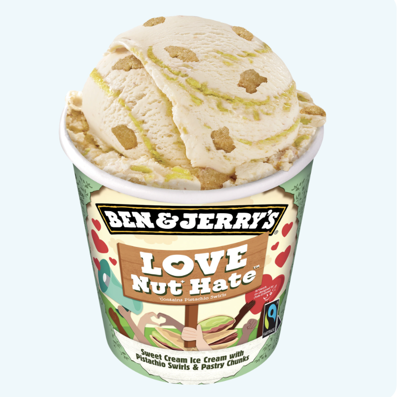 Glass från Ben & Jerry's med smaken Love Nut Hate
