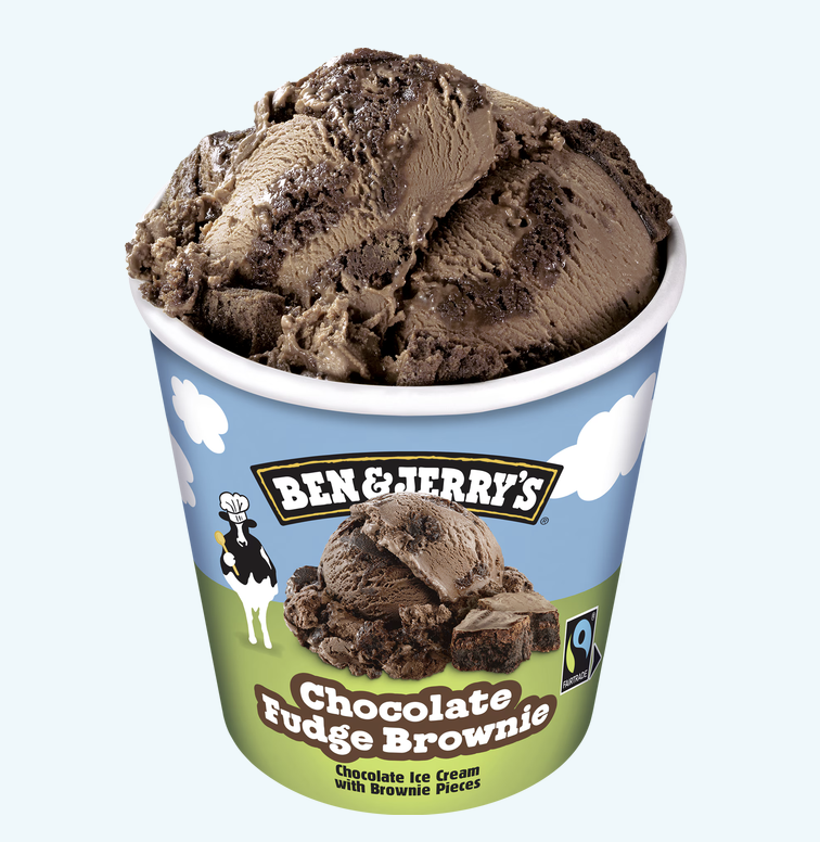 Glass från Ben & Jerry's med smaken Chocolate Fudge Brownie