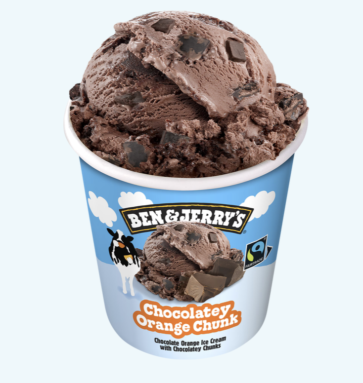 Glass från Ben & Jerry's med smaken Chocolate Orange Chunk