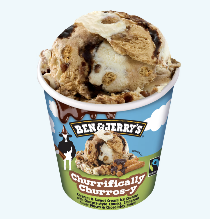 Glass från Ben & Jerry's med smaken Churrifically Churros-y